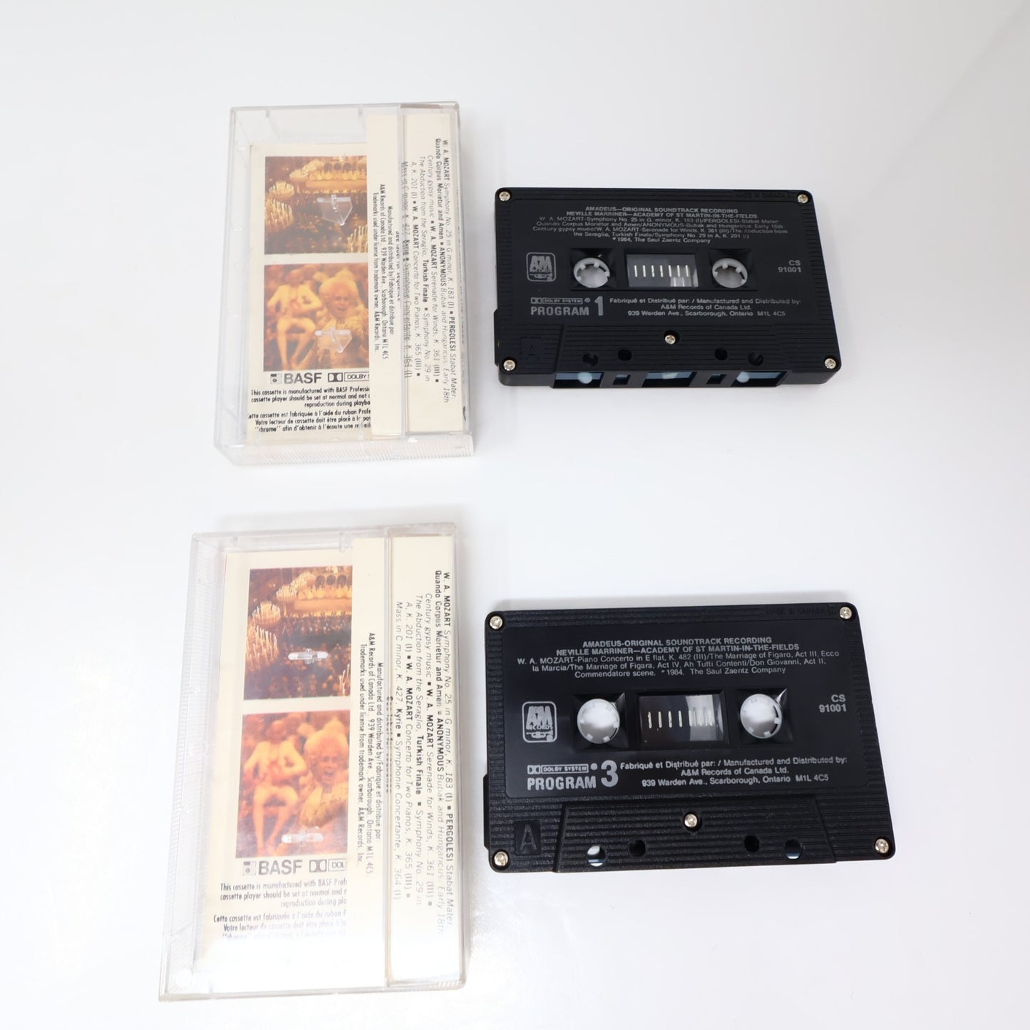 Amadeus/More Amadeus Original Movie Soundtrack 3 Cassettes Lot Neville Marriner