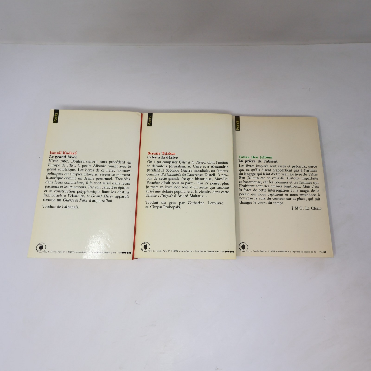 Points Lot 33 Livres Seuil Gadda/Jelloun/Tsírkas/Kadare/Sábato/Bernard/Nothomb