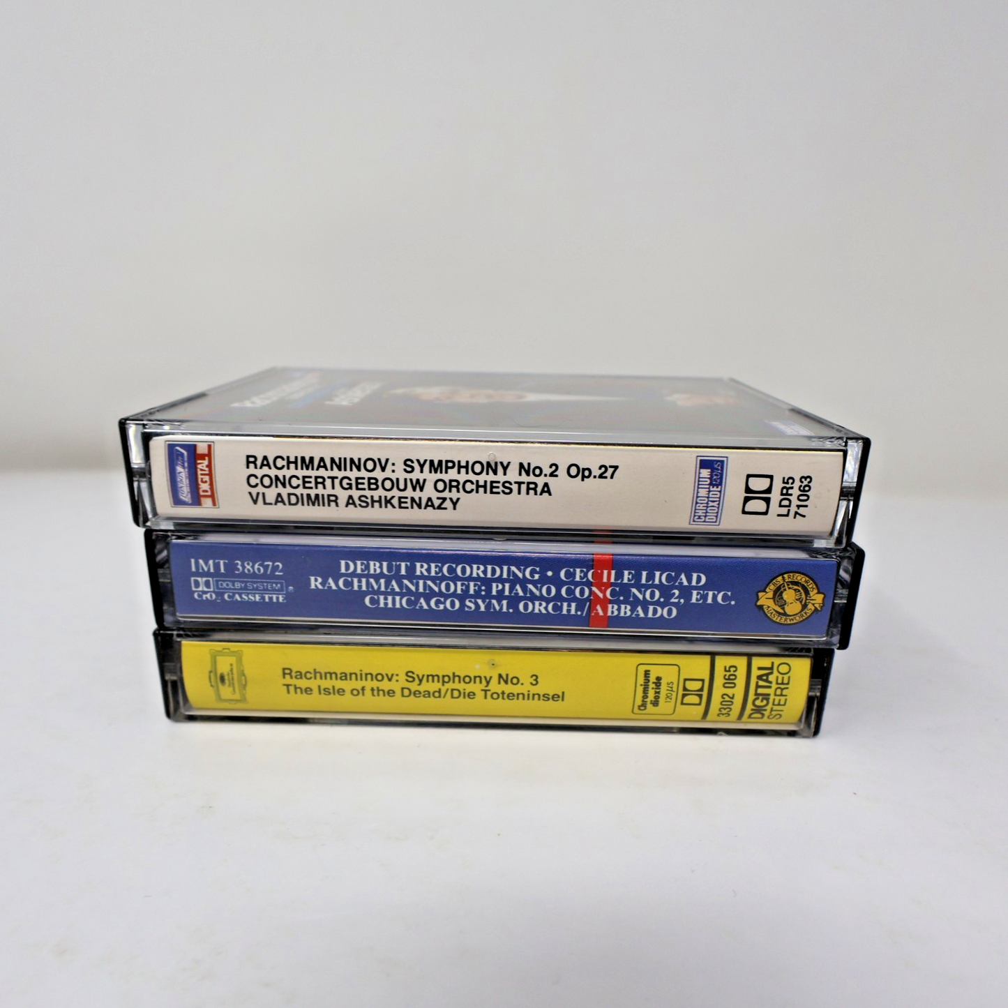Rachmaninov 3 Cassettes Lot Symphonies 2-3/Piano Concerto 2 Maazel/Ashkenazy