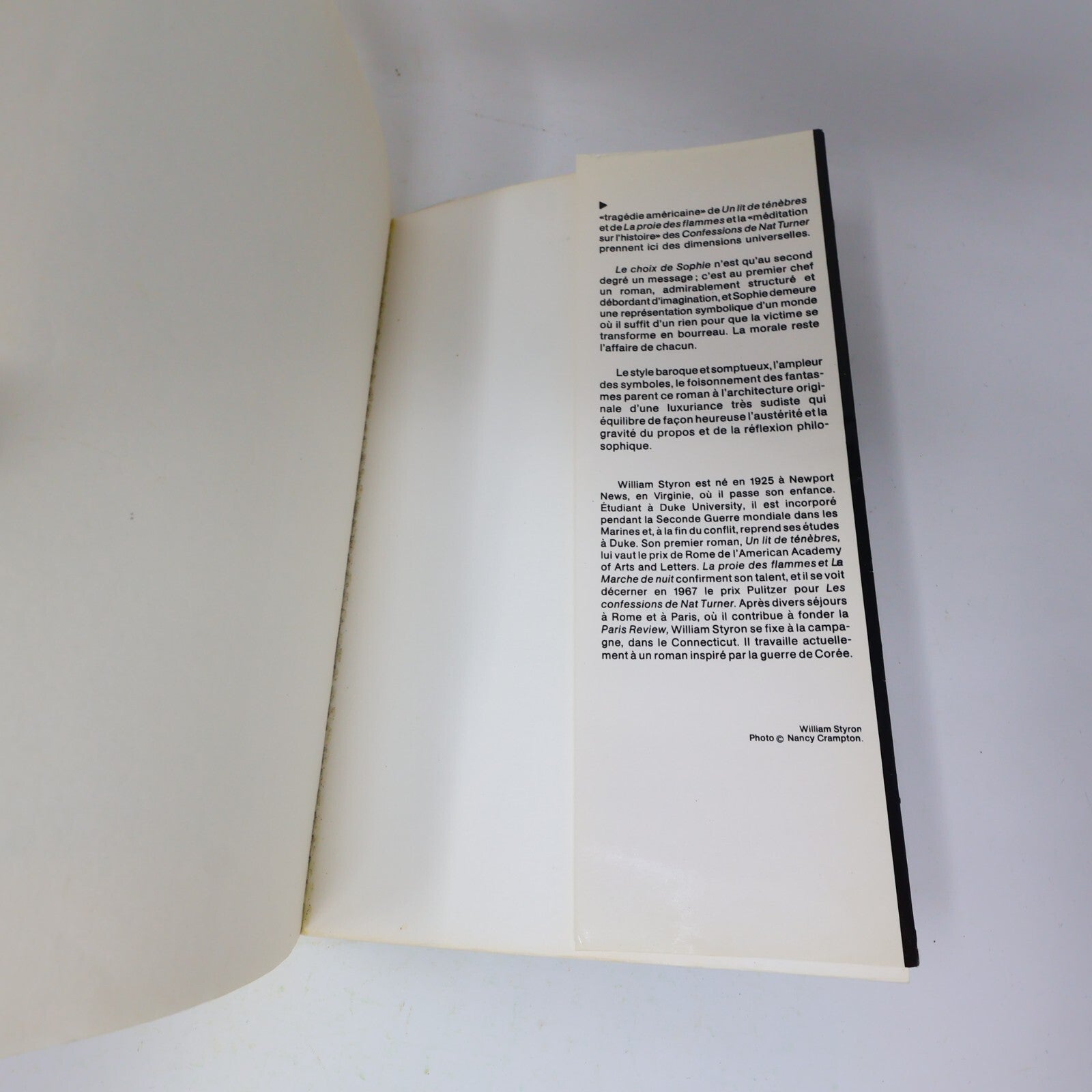 William Styron Lot 3 Livres Le Choix de Sophie/La Proie des Flammes 1-2 Français