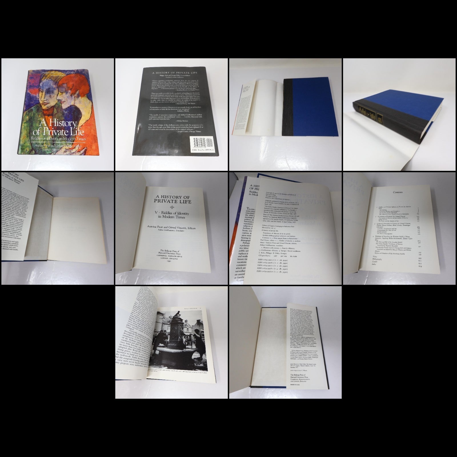 A History of Private Life #1-5 Complete Set 5 Books Lot HC Belknap Harvard