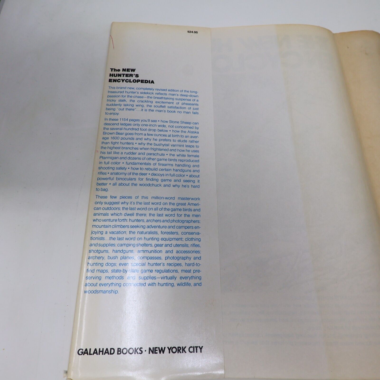 1974 The New Hunter's Encyclopedia Galahad Books Hardcover Sport Fishing Hunting