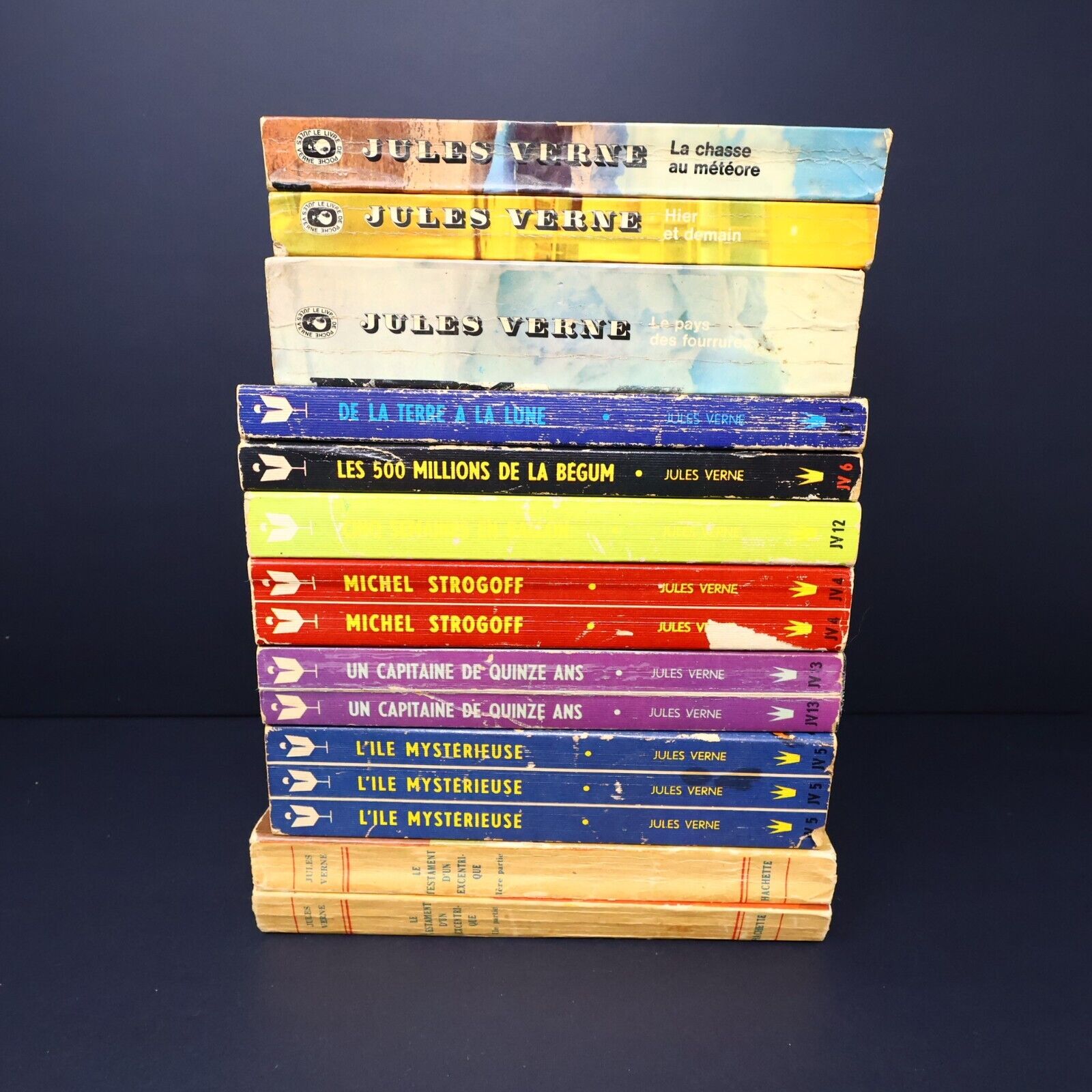 Lot 11 Livres Science-Fiction Vintage 1930-60s de Jules Verne Français French PB