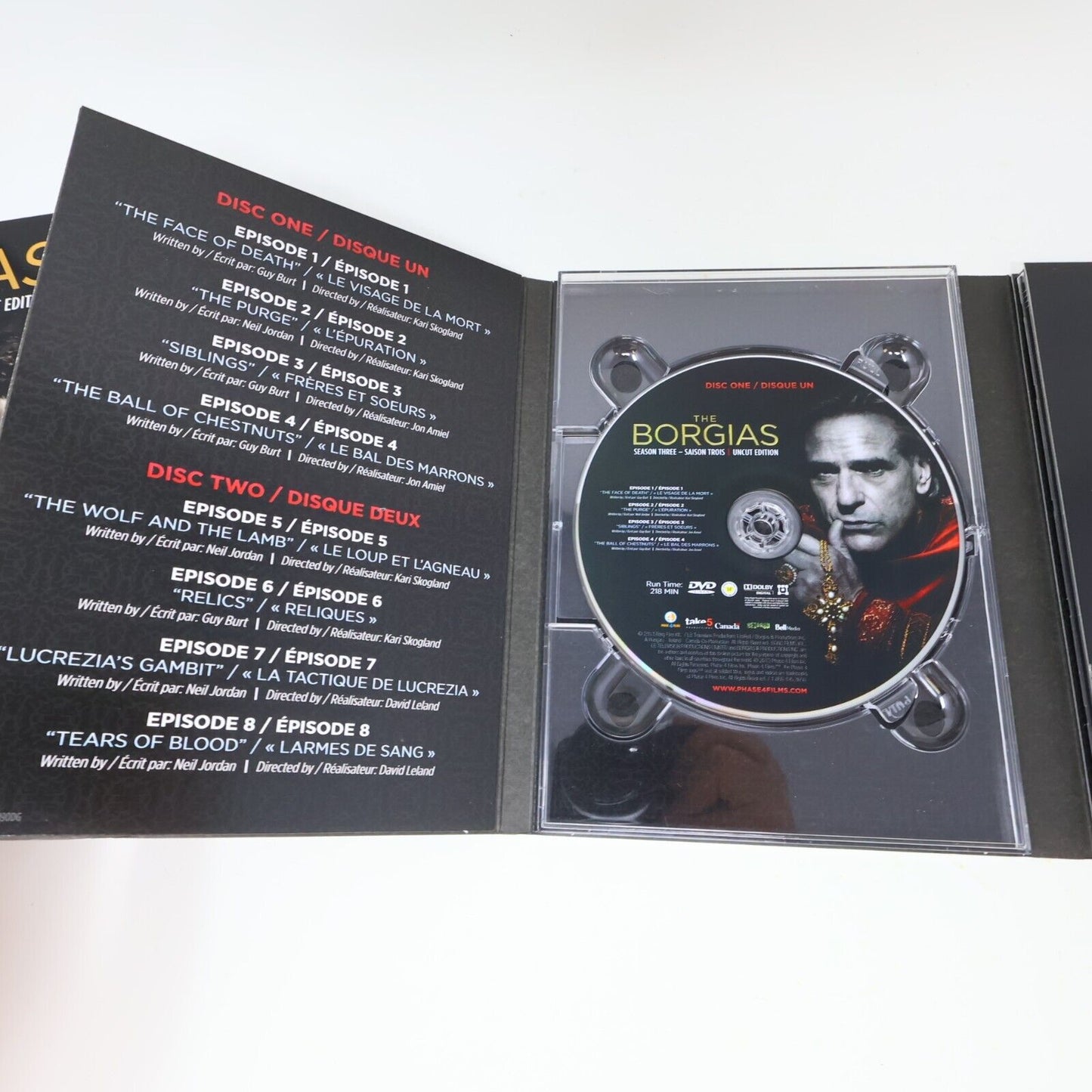 The Borgias Final Season #3 Uncut DVD Jeremy Irons 2014 NTSC English Français