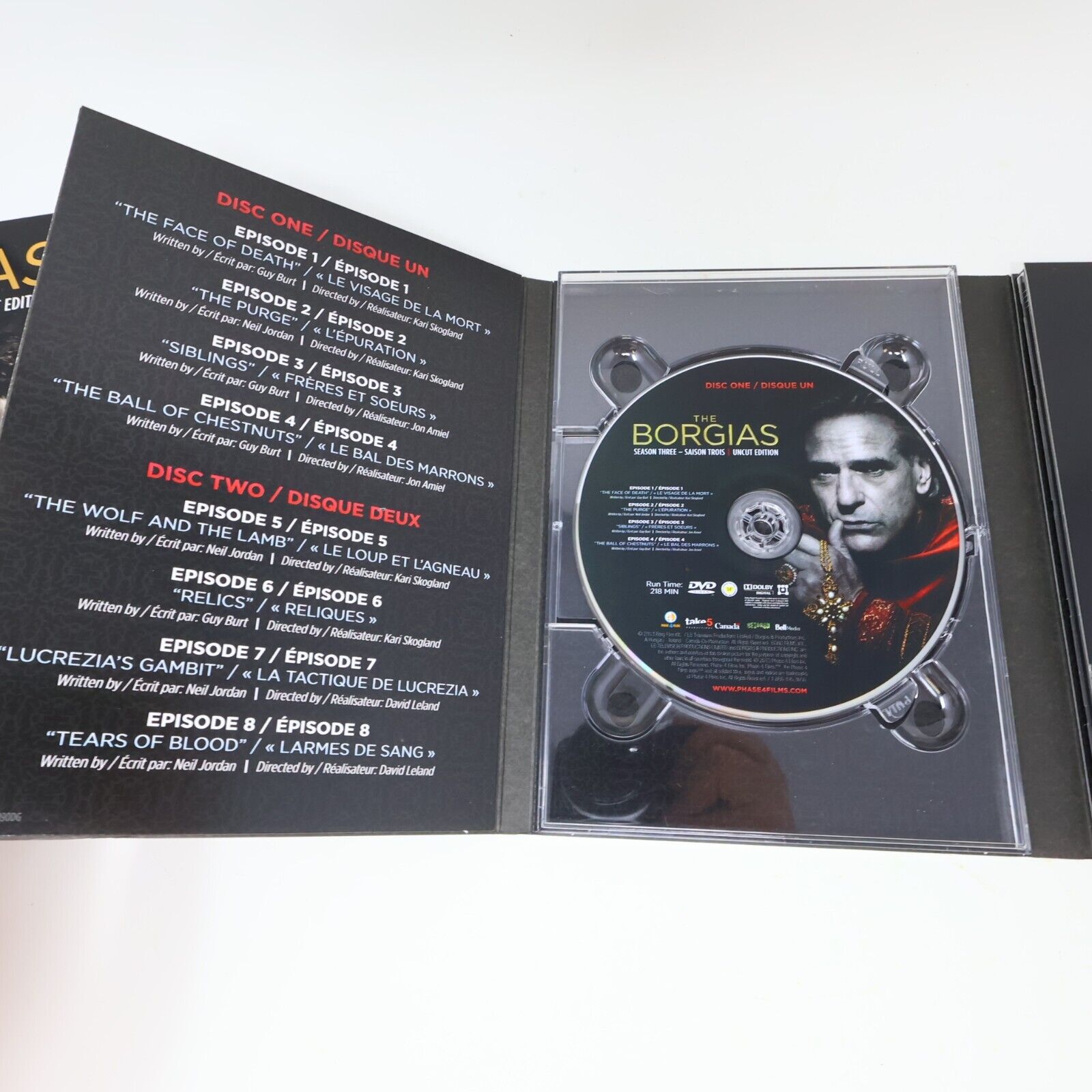 The Borgias Final Season #3 Uncut DVD Jeremy Irons 2014 NTSC English Français