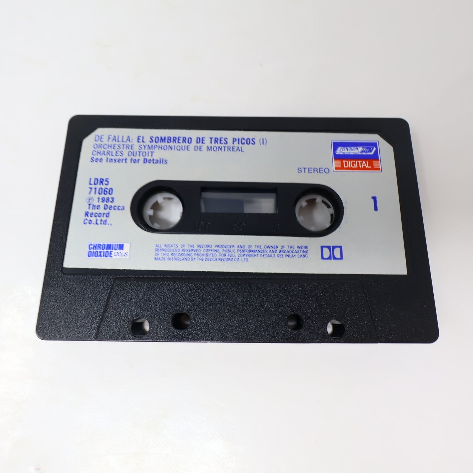 Manuel De Falla Cassette The Three Cornered Hat/Le Tricorne OSM Charles Dutoit