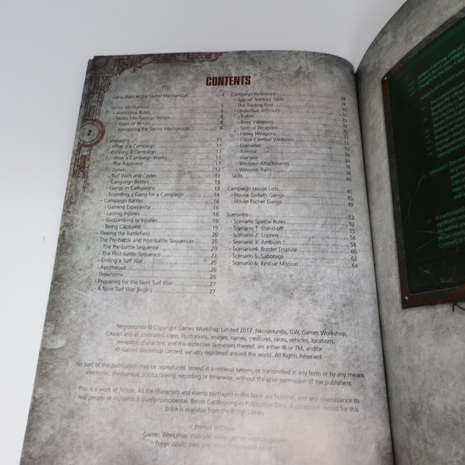 2017 Necromunda Gang War #1 Fantasy RPG Gaming Supplement Games Workshop Book PB