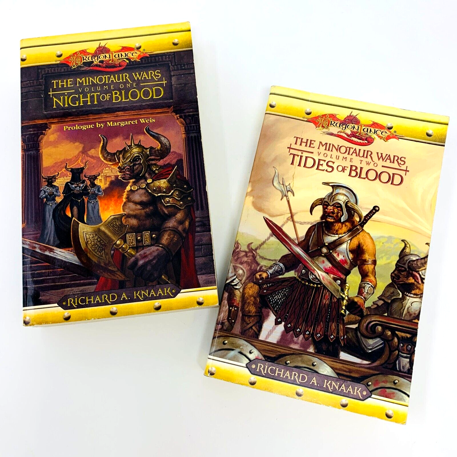 DragonLance The Minotaurs Wars 1-2 Night of Blood + Tides of Blood WOC Books Lot