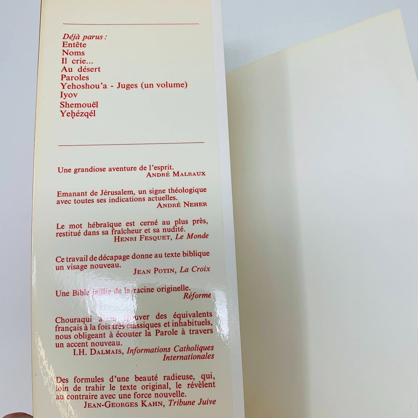 La Bible Traduite Desclée de Brouwer Français André Chouraqui Lot Livres 1970s