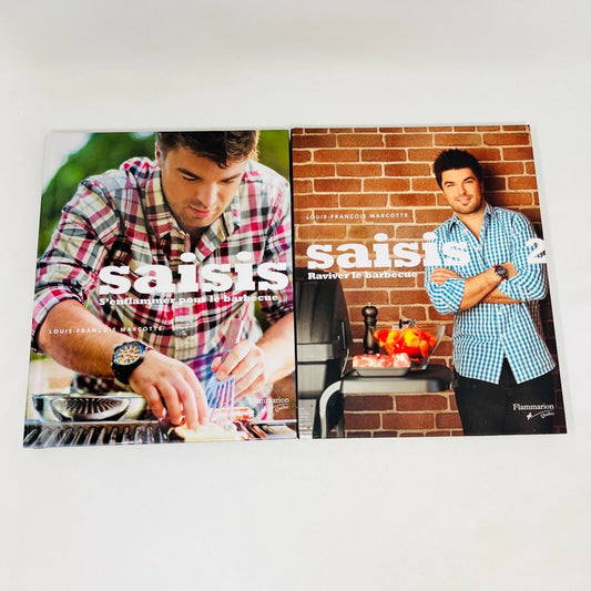Saisis 1 & 2 de Louis-François Marcotte Lot de Livres Recettes Cuisine Barbecue