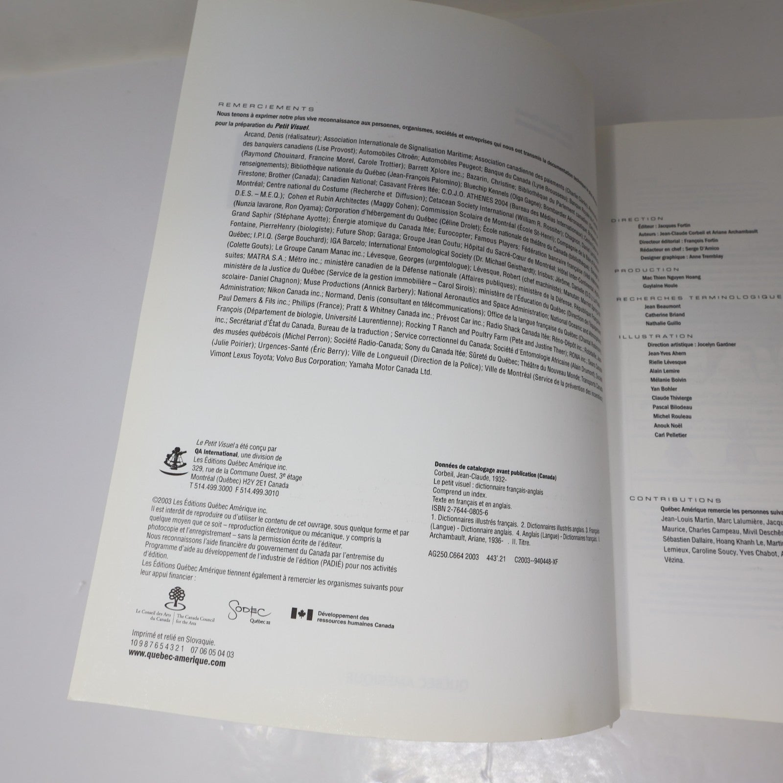 Le Petit Visuel Dictionnaire Français/Anglais Ouvrage de Référence Éducation HC