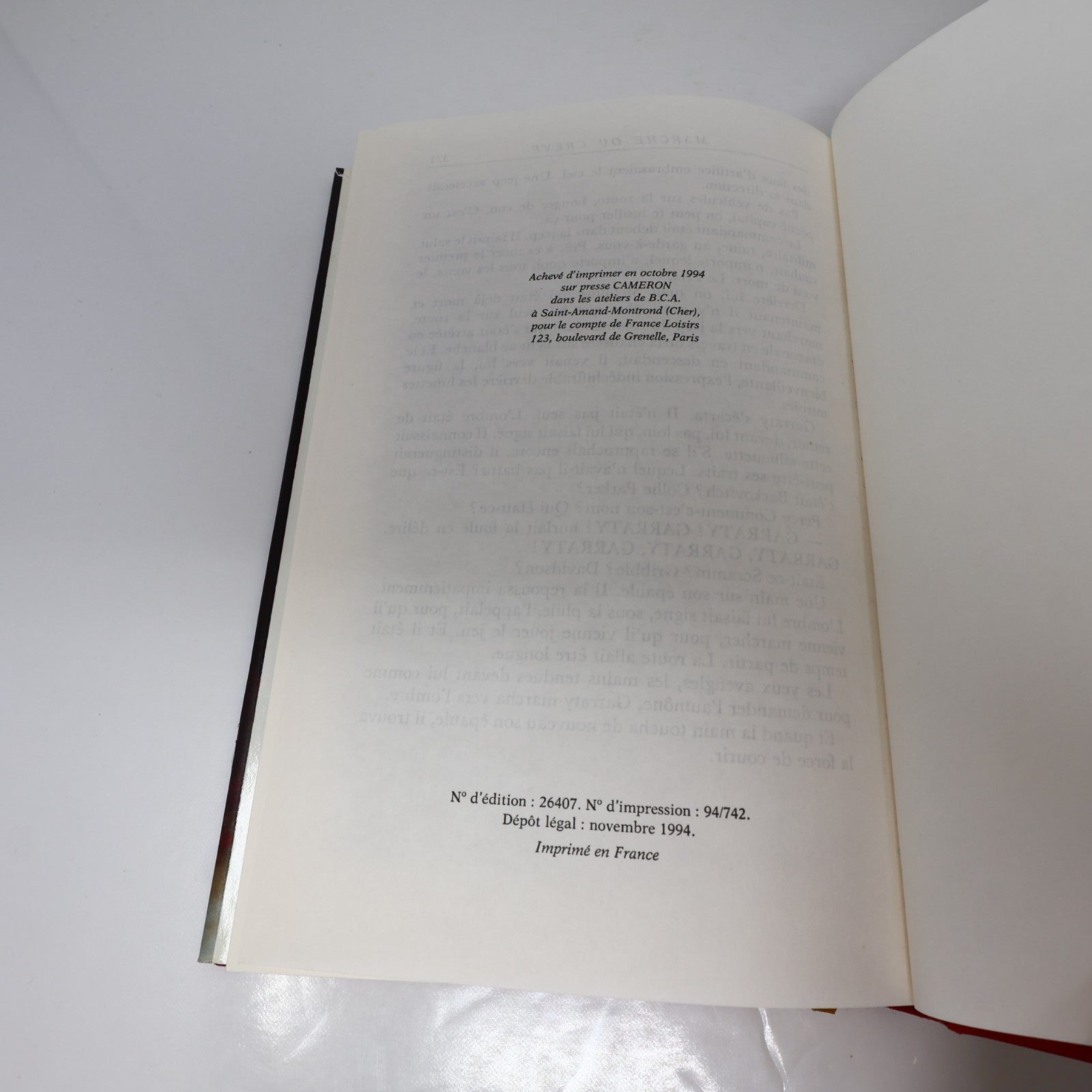 Marche ou Crève (The Long Walk) Richard Bachman/Stephen King 1989 HC Français
