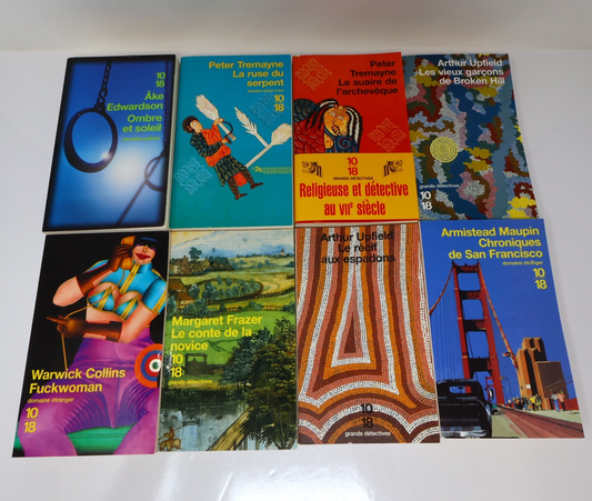 Crime et Mystère Lot 20 Livres 10/18 Tremayne/Edwardson/Upfield/Collins/Frazer
