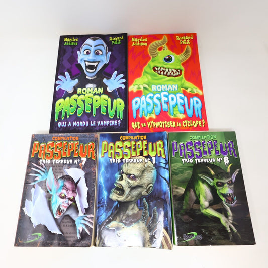 5x Trio Terreur Roman Passepeur Enfants Horreur Boomerang Lot Livres Français PB