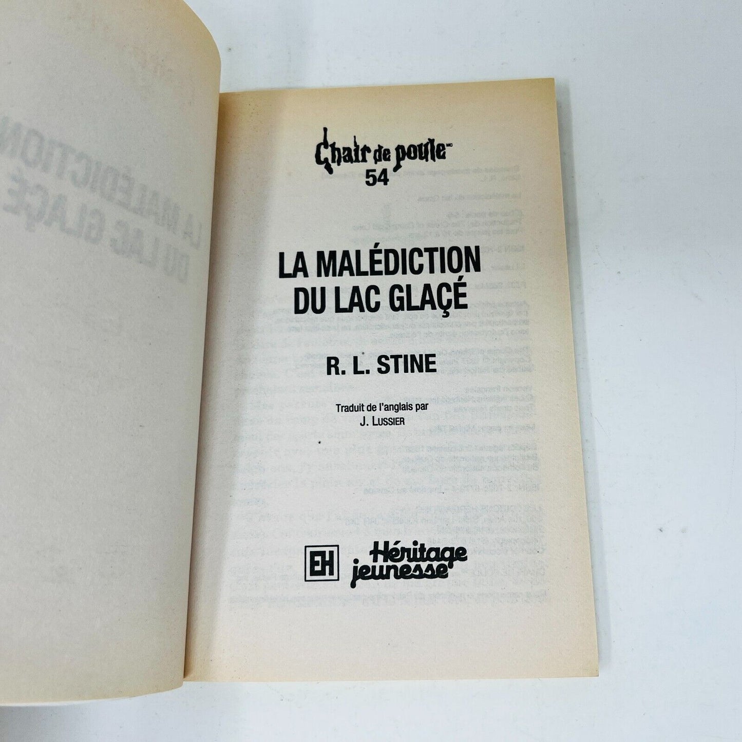 1998 Chair de Poule #54 La Malédiction du Lac Glacé Goosebumps Français RL Stine