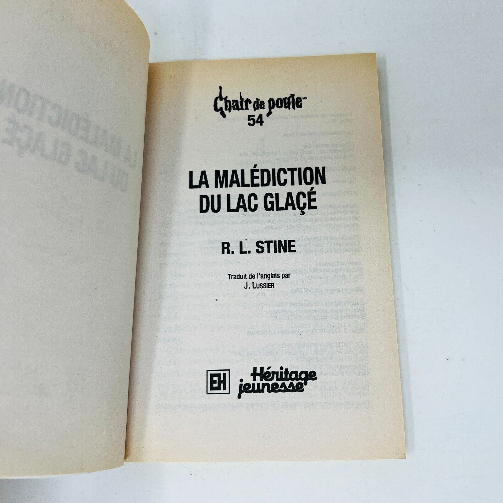 1998 Chair de Poule #54 La Malédiction du Lac Glacé Goosebumps Français RL Stine