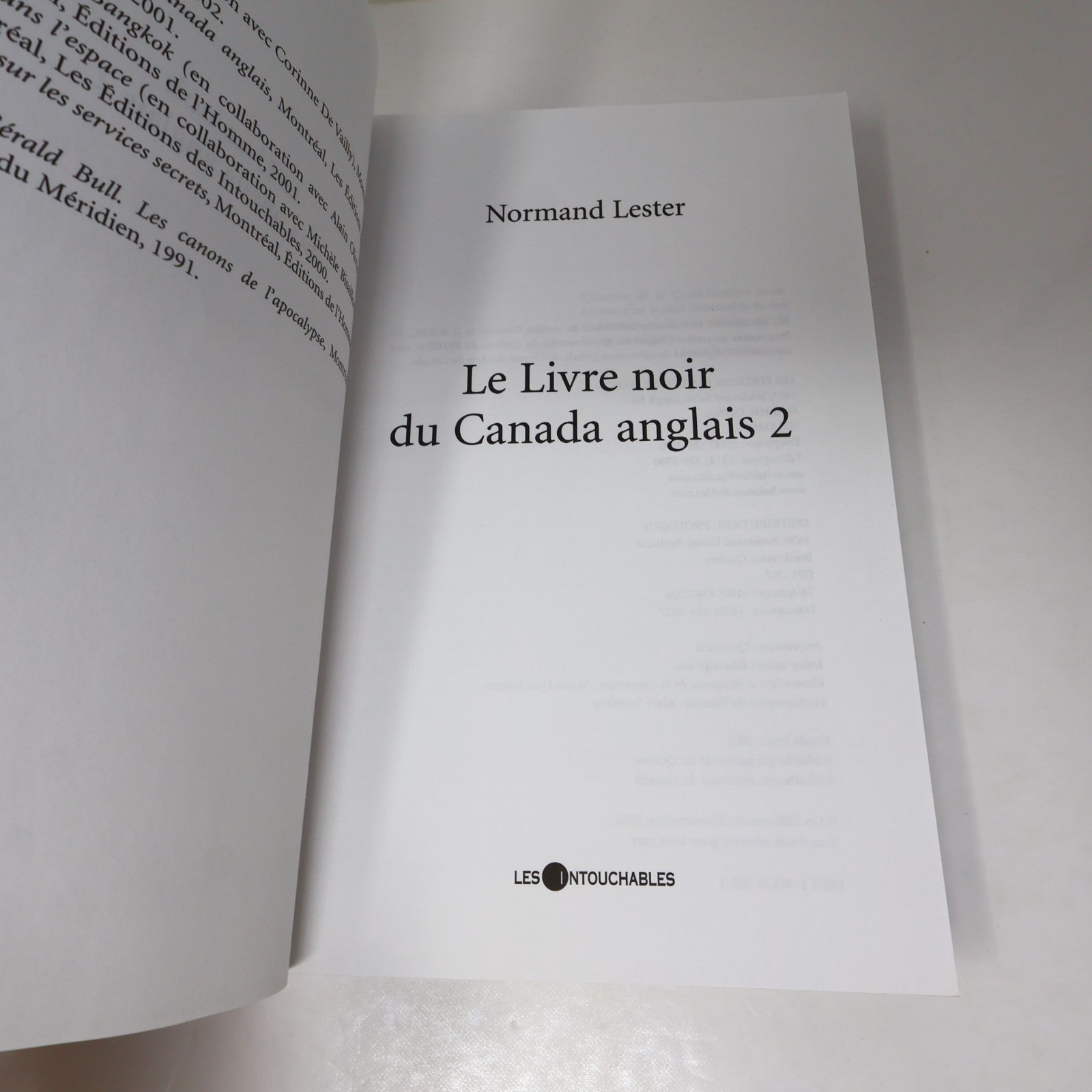Le Livre Noir du Canada Anglais #1-2 Lot 2 Livres Normand Lester Politique PB
