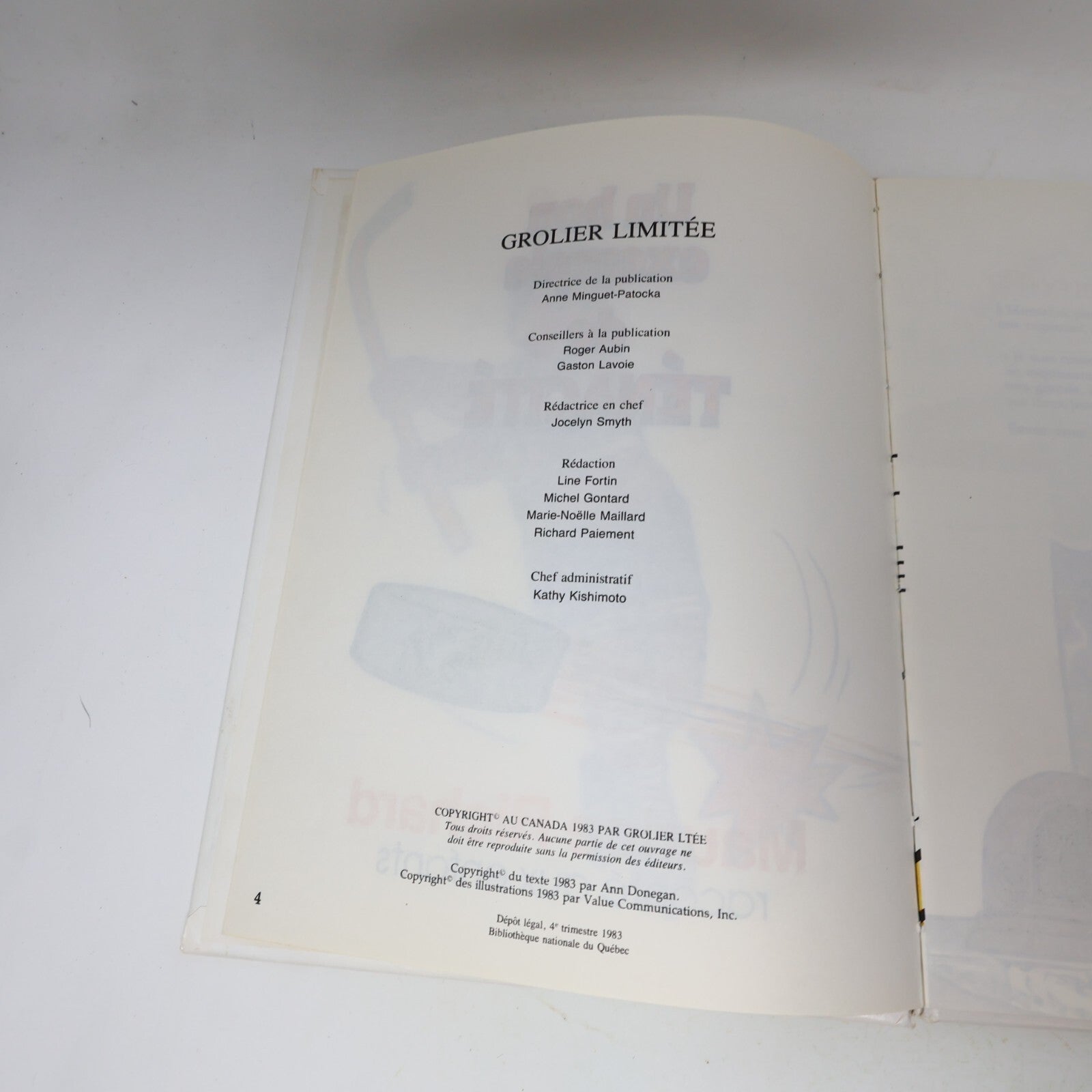 1983 Un Bon Exemple de Ténacité Maurice Richard Les Belles Histoires Vraies HC