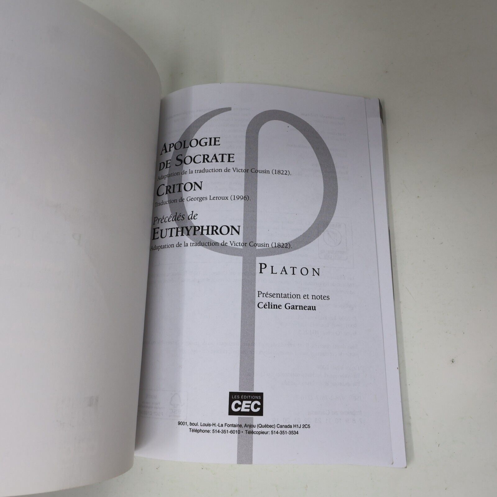 Tristan et Iseut/Candide/Apologie de Socrate/Phèdre Lot Racine/Voltaire/Platon