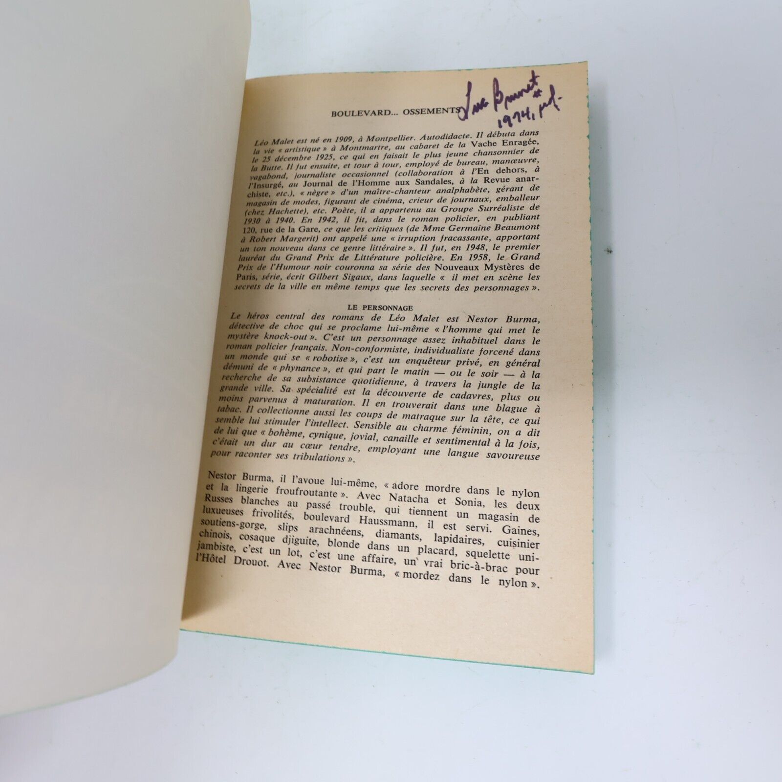 Nestor Burma Léo Malet Boulevard Ossements Fièvre au Marais Lot 8 Livres French