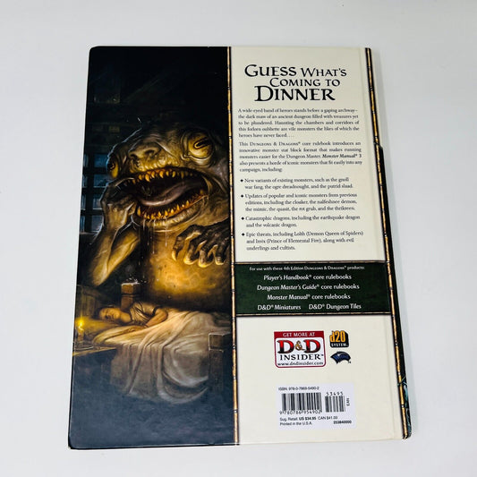 2010 Monster Manual 3 RPG Core Rules Dungeons & Dragons D&D Hardcover 4th Ed WOC