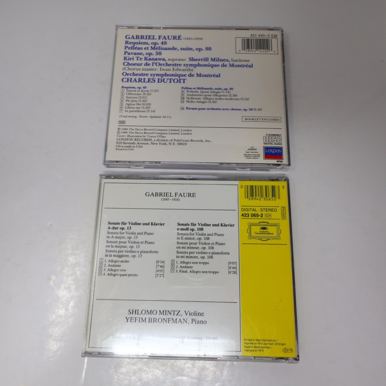 Gabriel Fauré 9 CD Lot Requiem/Violin Sonatas/Musique de Chambre/Piano Quartets