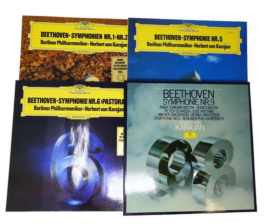Beethoven Symphonie Nr. 1-2 5-6 8-9 Herbert von Karajan Berliner Lot 4 LP Record