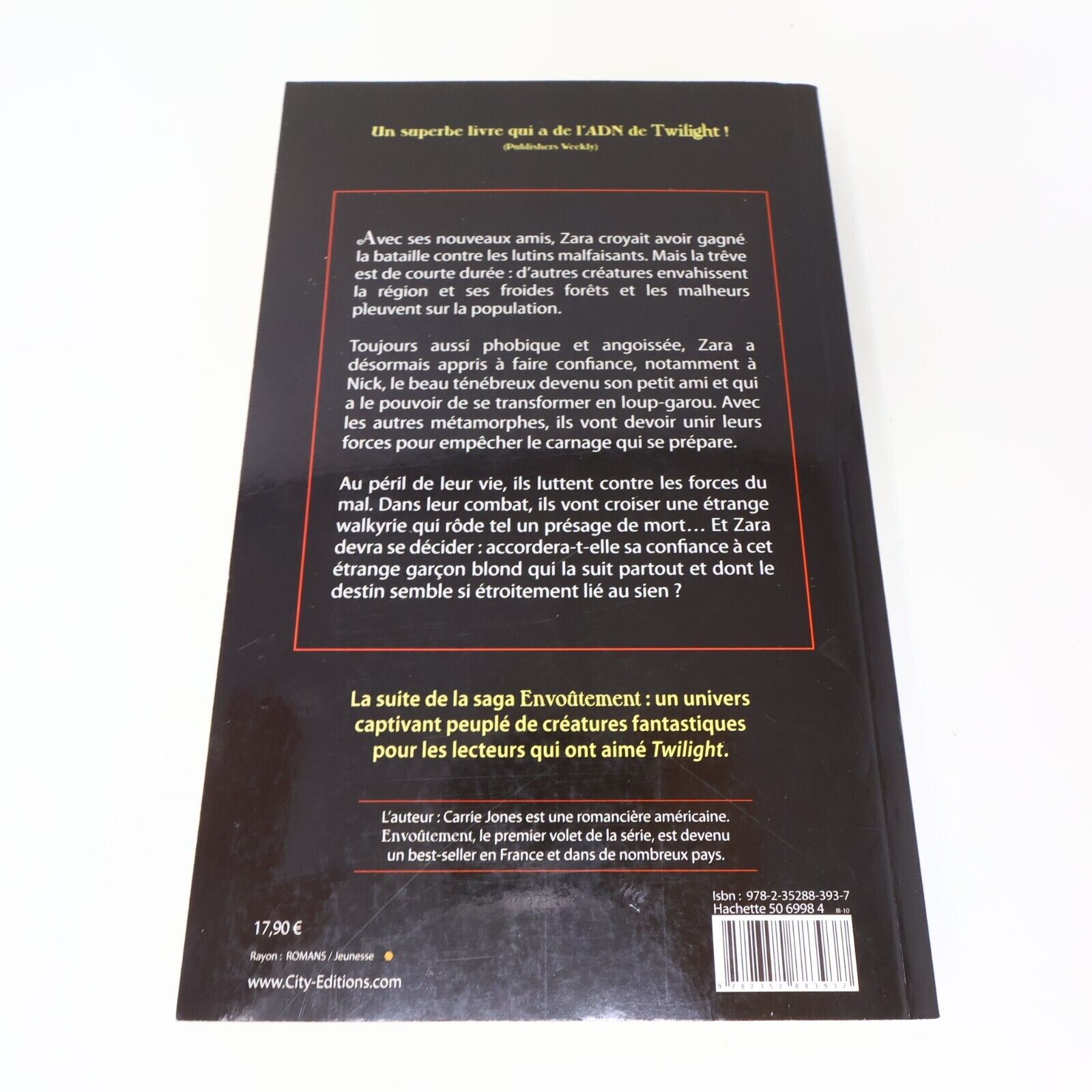 2010 Captive Carrie Jones Envoûtement #2 City Éditions Français Fantasy Livre PB