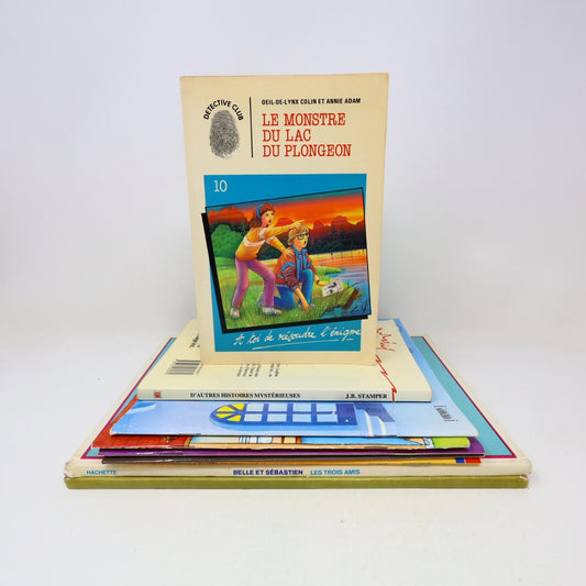 Lot 10 Livres Enfants Vintage Goldorak Belle et Sébastien Richard Scarry French