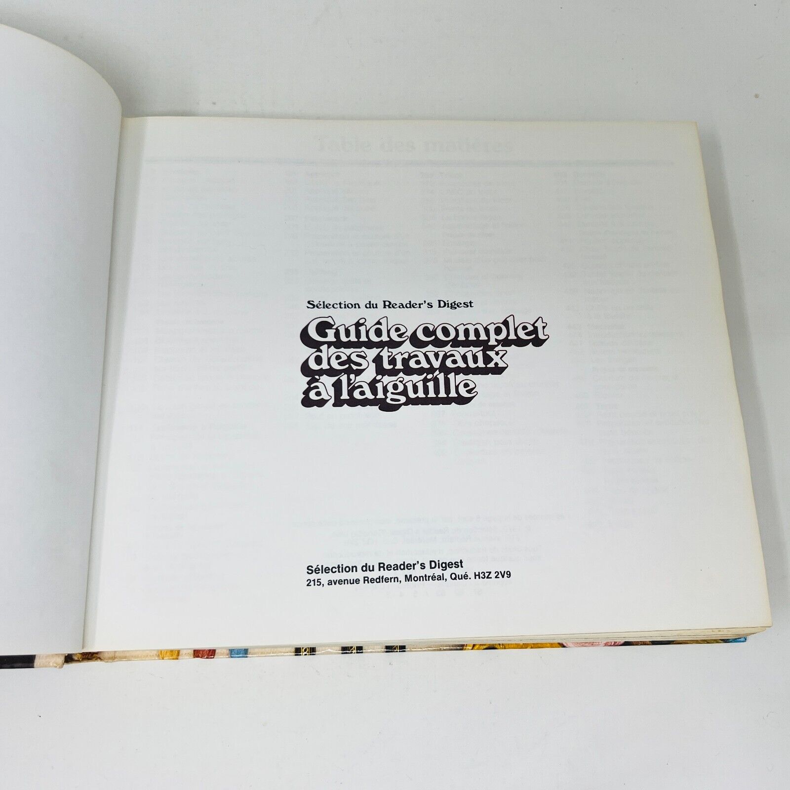 1981 Guide Complet des Travaux à l'Aiguille Couture Sélection du Reader's Digest