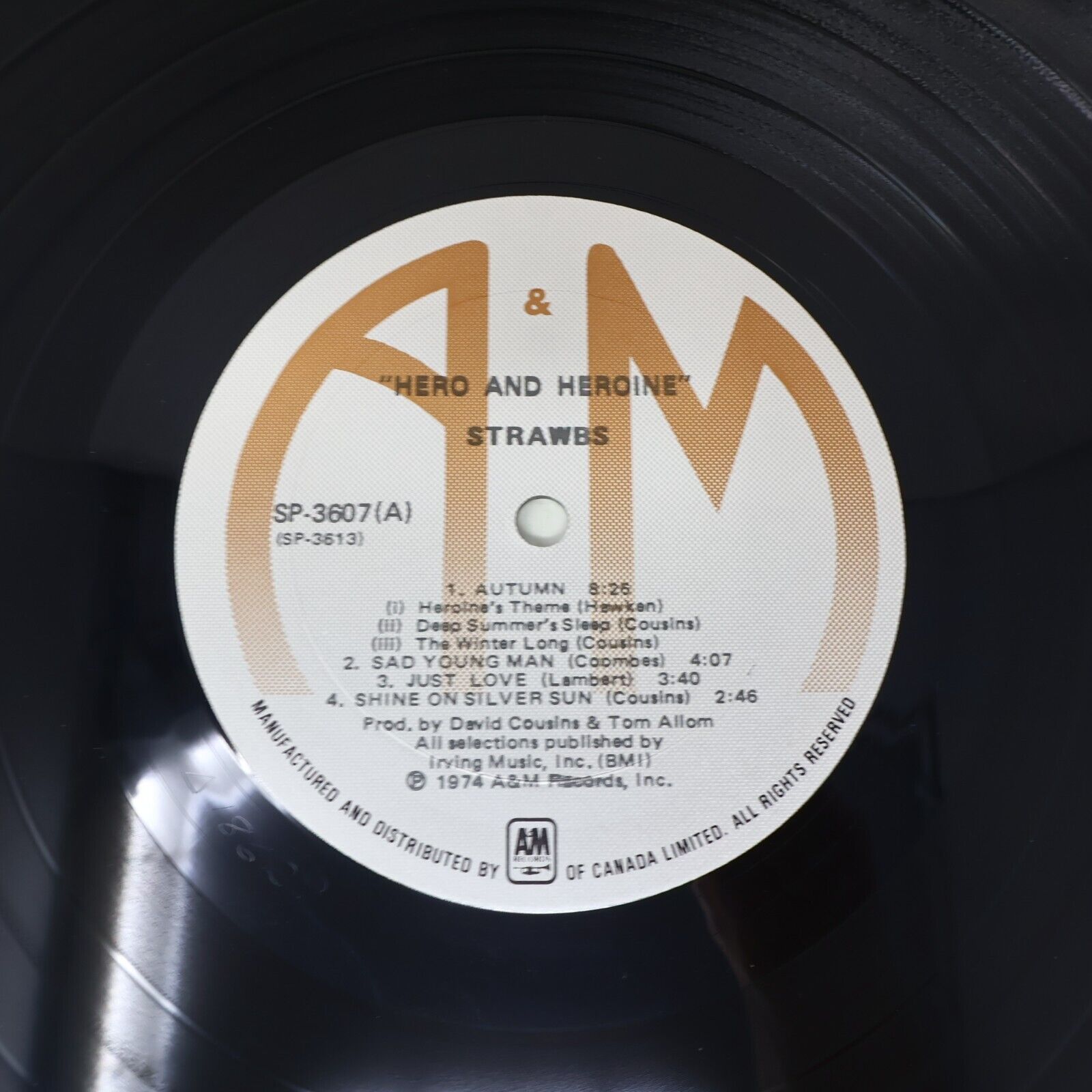 Strawbs Hero And Heroine LP Record Vinyl 1974 Canada A&M Records SP-3607 1970s
