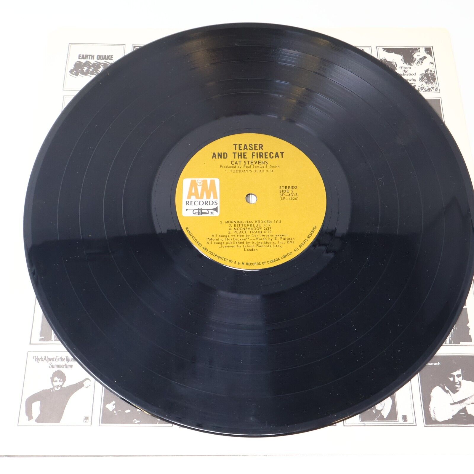 Cat Stevens Teaser And The Firecat LP Record 1971 A&M Records SP 4313 Canada 70s