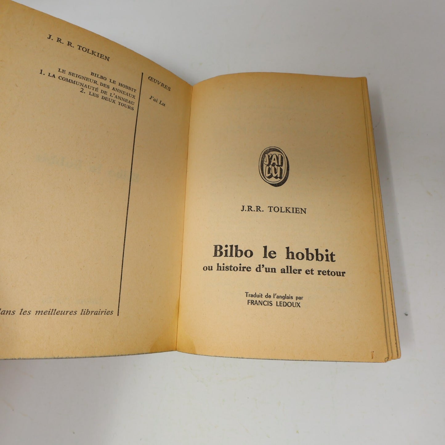 1973 Bilbo le Hobbit J.R.R. Tolkien Fantasy LOTR J'ai Lu Français Livre 70s PB