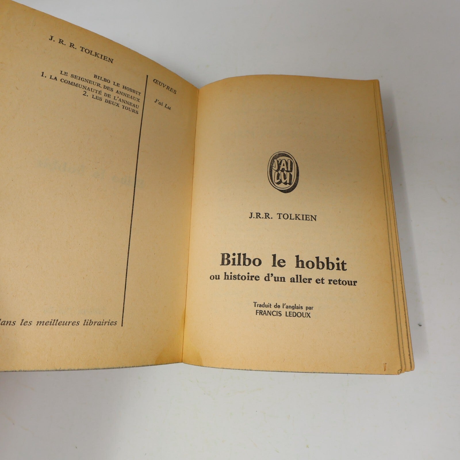 1973 Bilbo le Hobbit J.R.R. Tolkien Fantasy LOTR J'ai Lu Français Livre 70s PB
