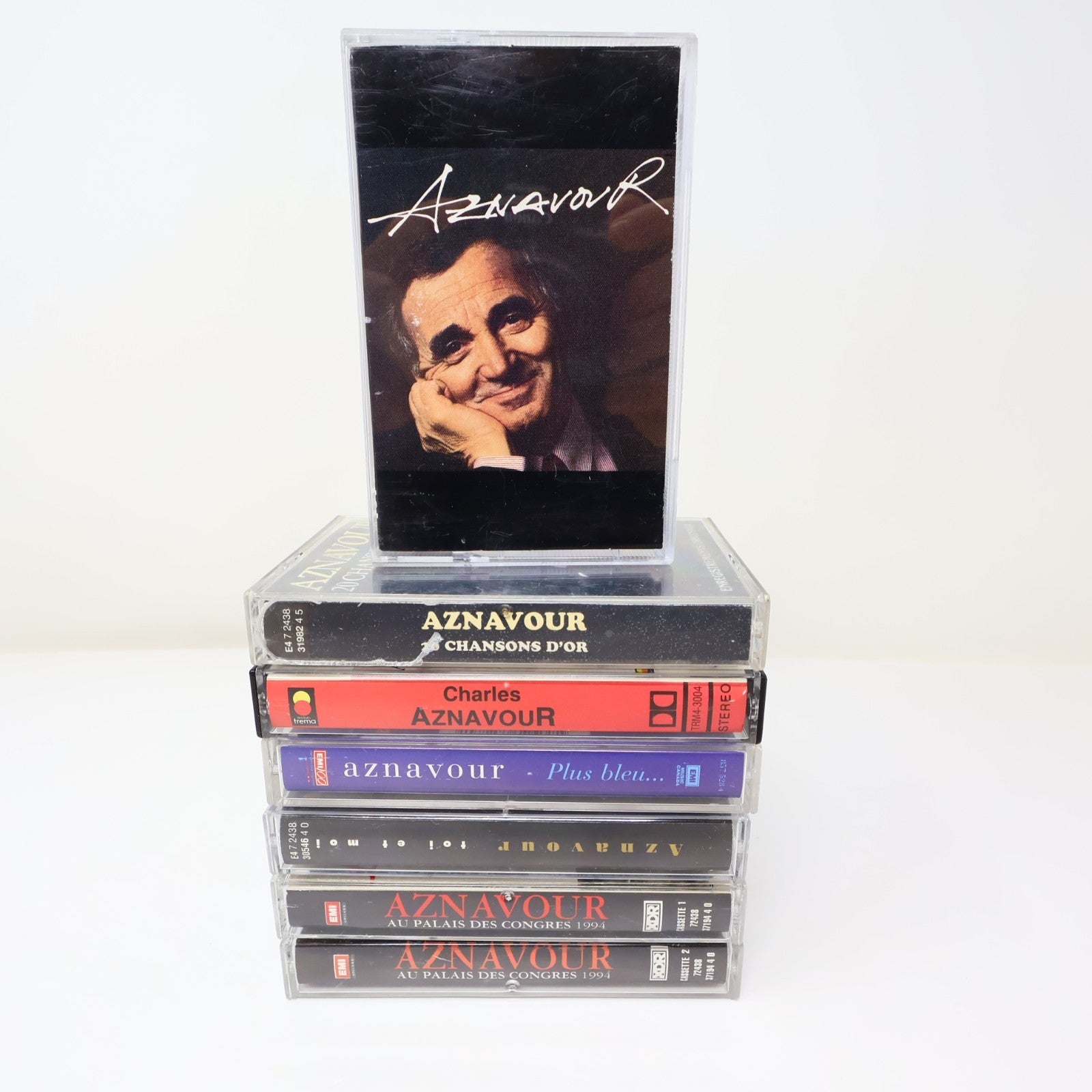 Aznavour Lot 6 Cassettes Plus Bleu/Toi et Moi/Chansons d'Or/Palais des congrès
