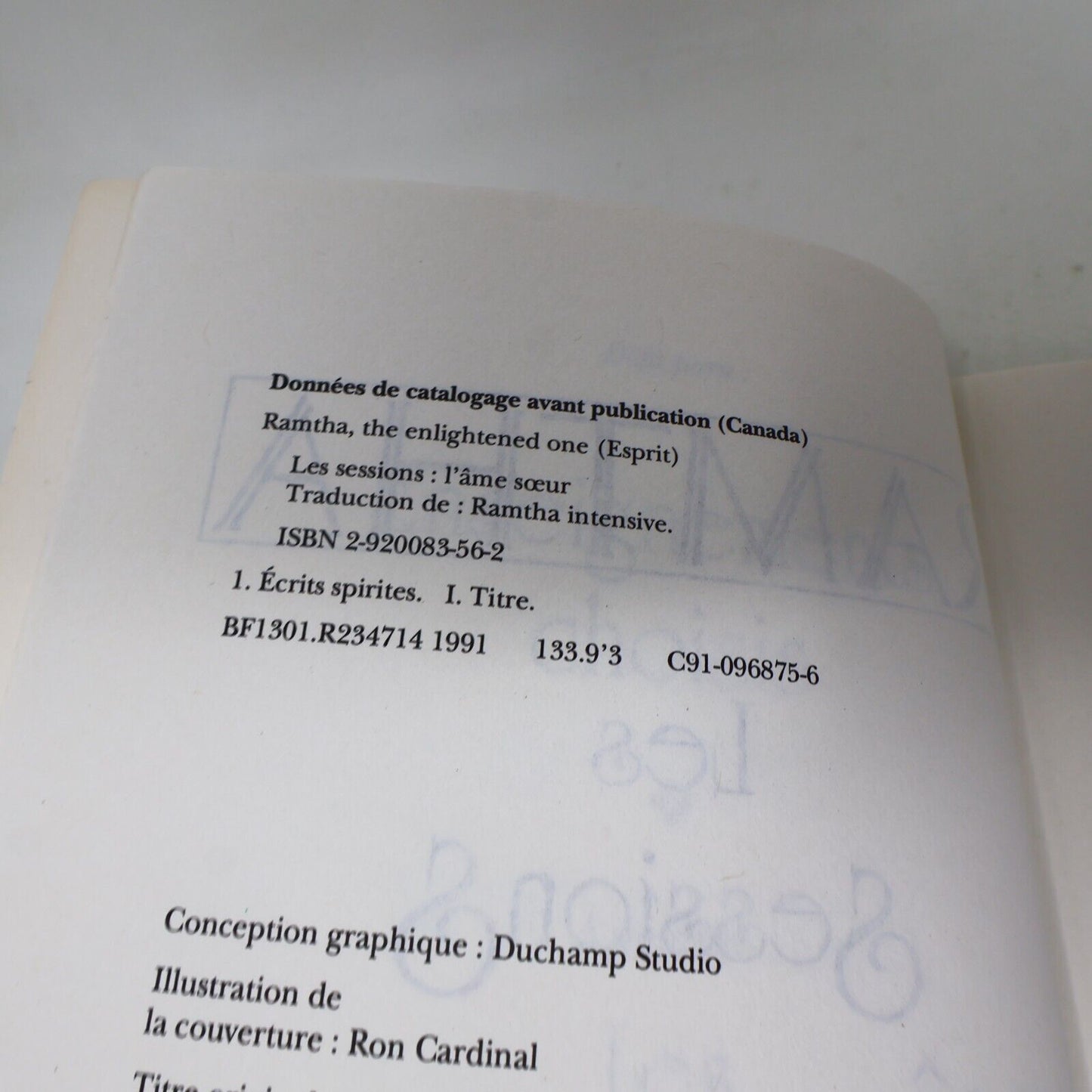 1999 Ramtha Les Sessions l'Âme Soeur Français du Roseau Spiritualité Livre PB
