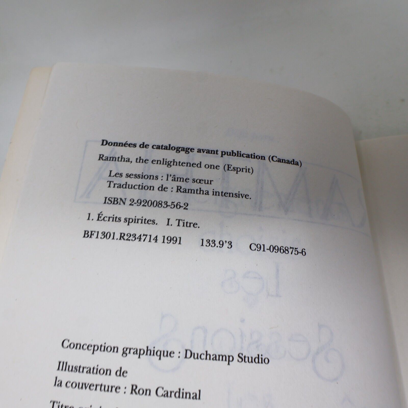 1999 Ramtha Les Sessions l'Âme Soeur Français du Roseau Spiritualité Livre PB
