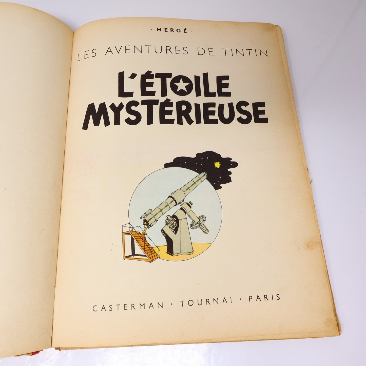 Tintin L'Étoile Mystérieuse Hergé Casterman 1954 HC B9 Belgique Français/French