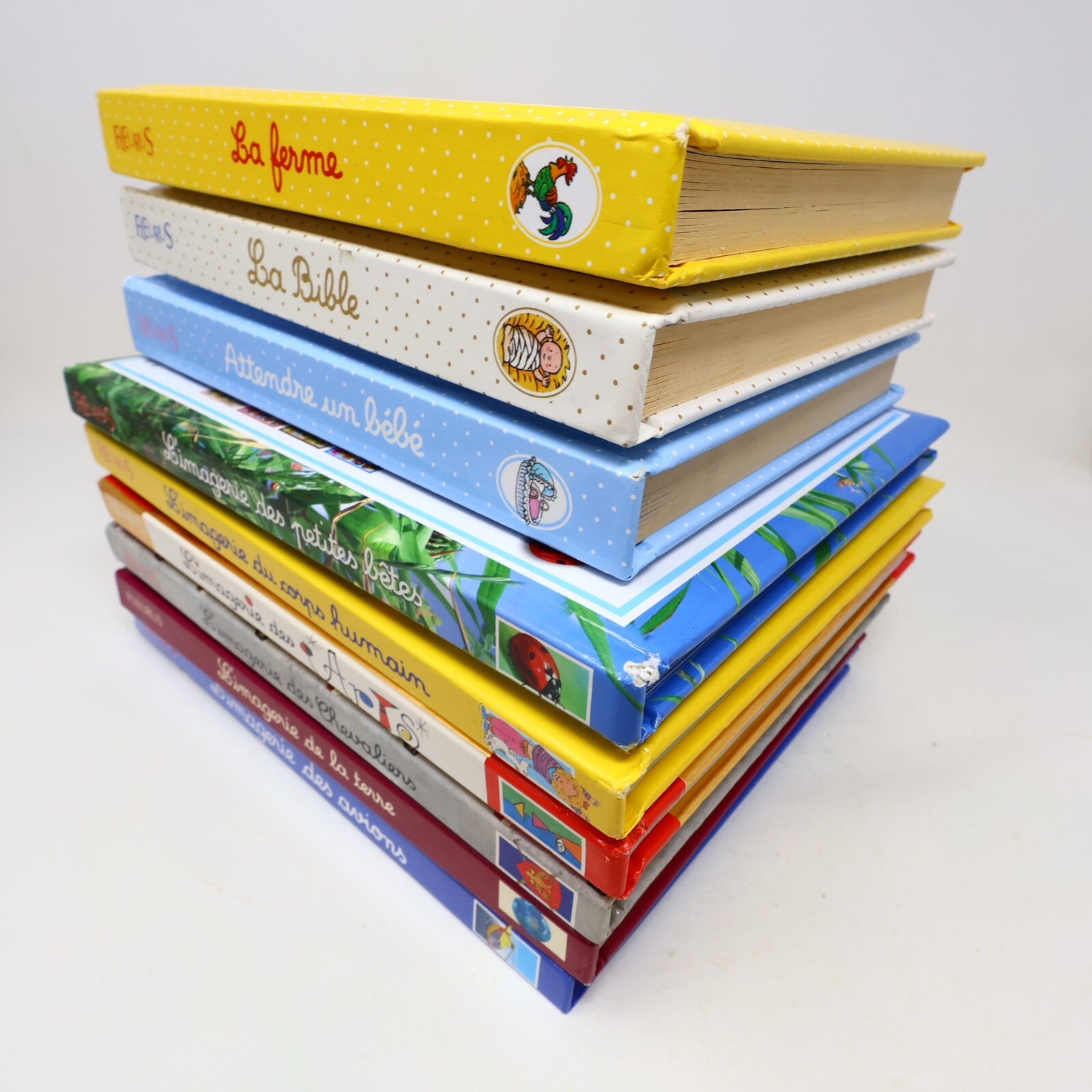 L'Imagerie Lot 9 Livres Ferme/Corps Humain/Avions/Arts/Petites Bêtes Français