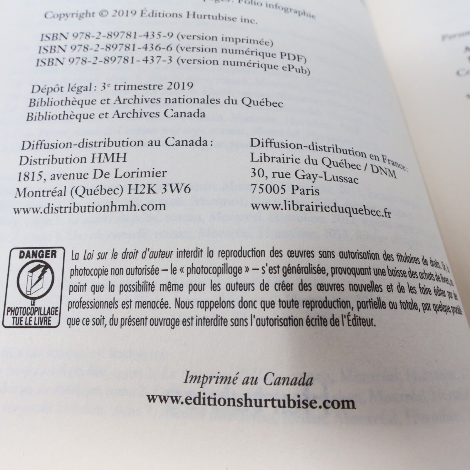 2019 Impudique Point ne Seras Jean-Pierre Charland Une Enquête d'Eugène Dolan PB