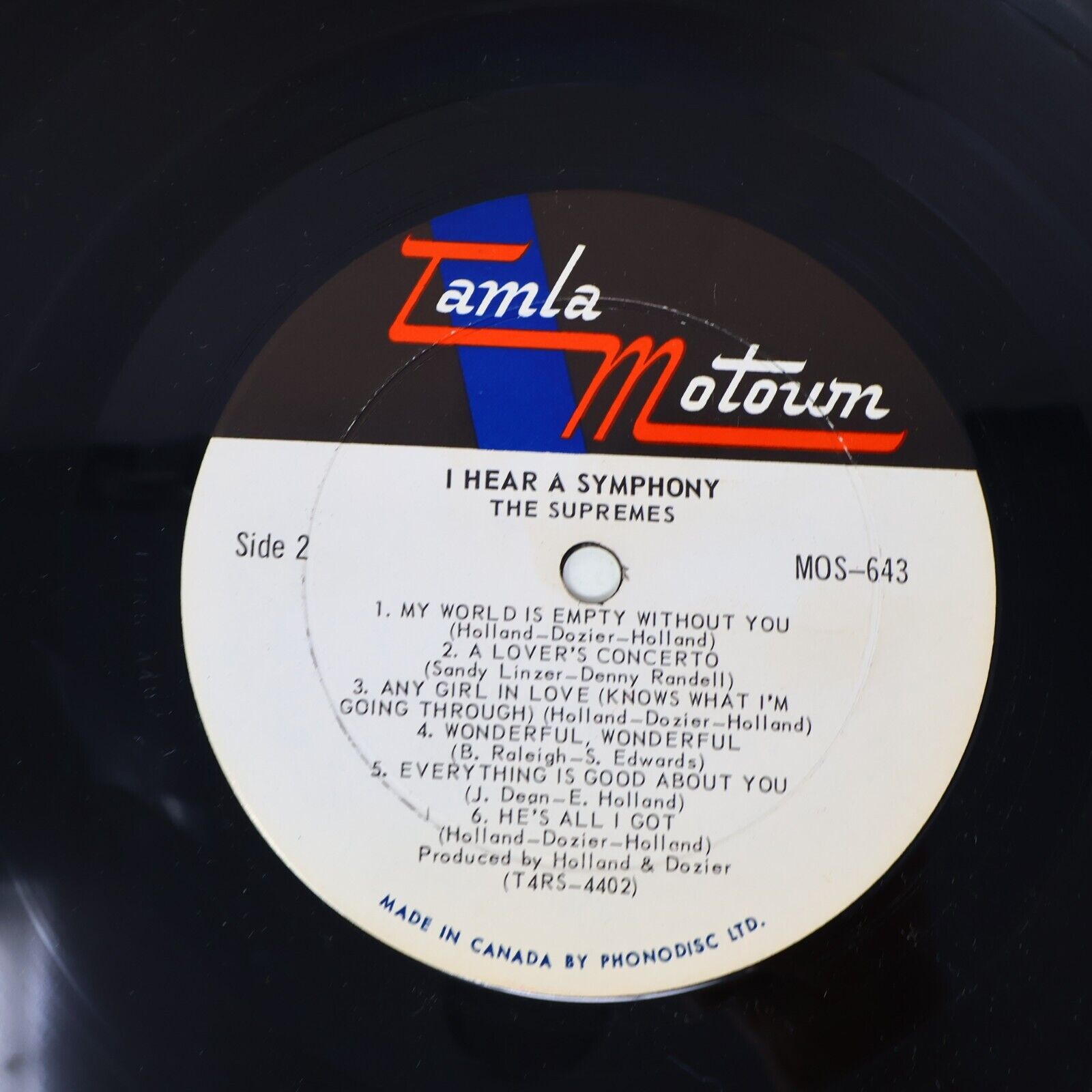The Supremes I Hear A Symphony LP Record Vinyl MOS-643 Canada 1966 Funk Soul 60s