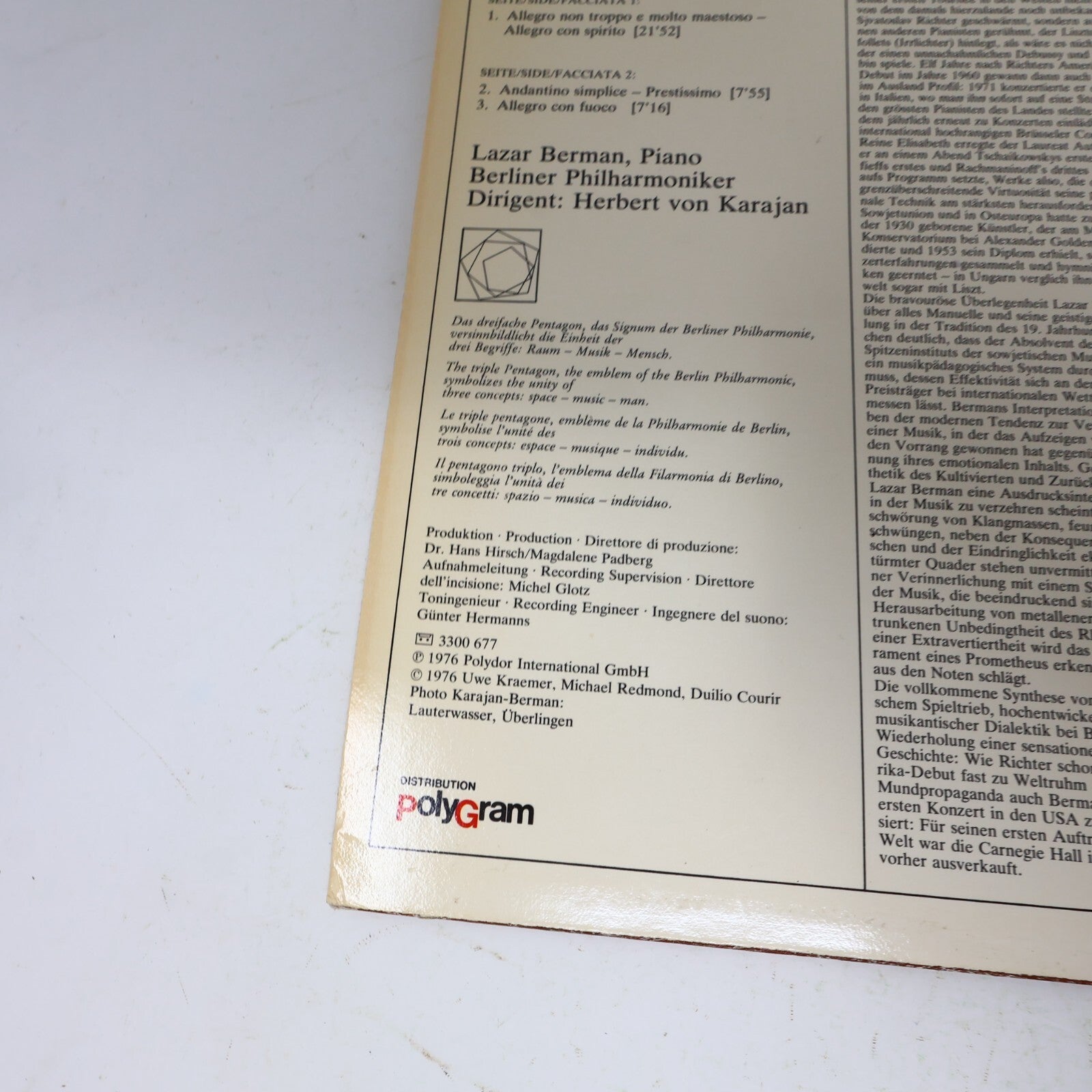 Tschaikowsky Von Karajan Lazar Berman Berliner Klavierkonzert 1 Record 2530 677