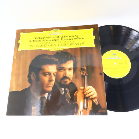 Pinchas Zukerman Daniel Barenboim Sibelius Beethoven Violin LP Record 2530 552