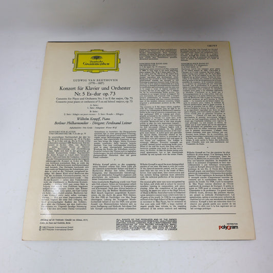 Beethoven Wilhelm Kempff Leitner Klavierkonzert Nr. 5 Es-dur LP Record 138 777