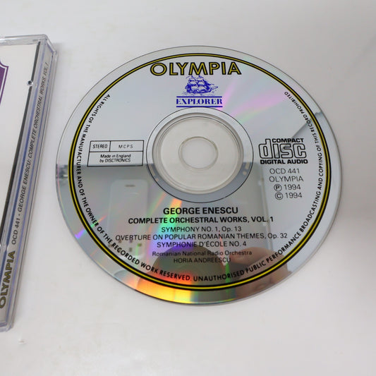 George Enescu CD Complete Orchestral Works 1 Horia Andreescu Symphony 1/Romanian