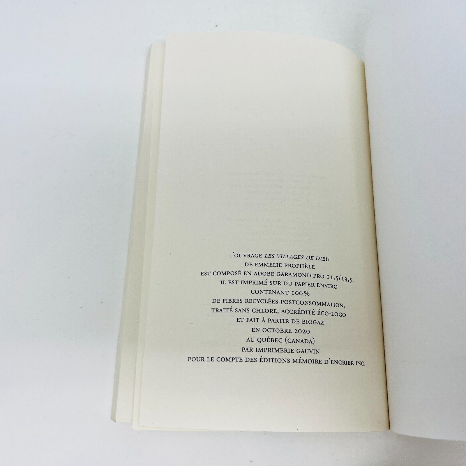 2020 Les Villages de Dieu de Emmelie Prophète Haiti Fiction Français Livre PB
