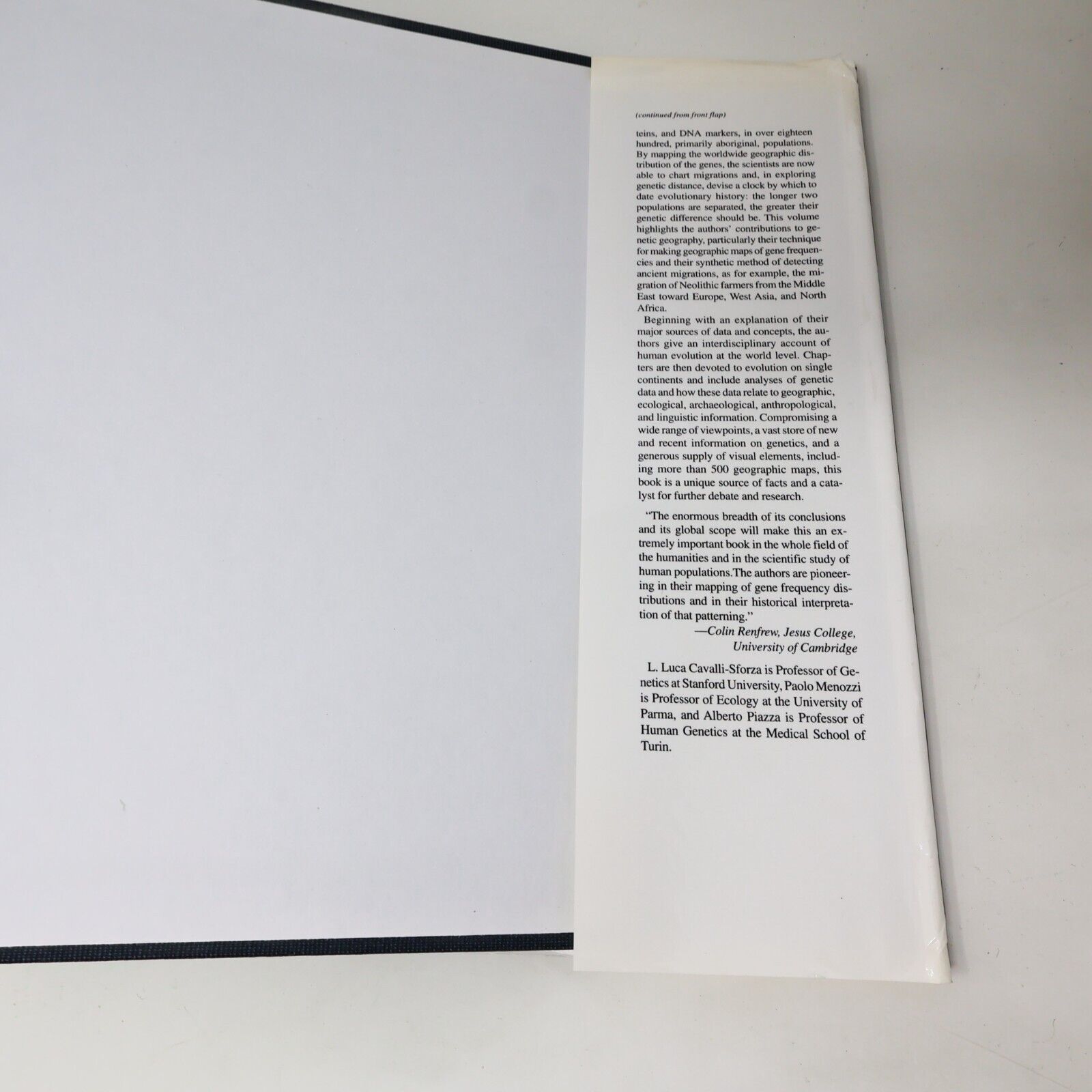 1994 The History and Geography of Human Genes Cavalli-Sforza/Menozzi/Piazza HC