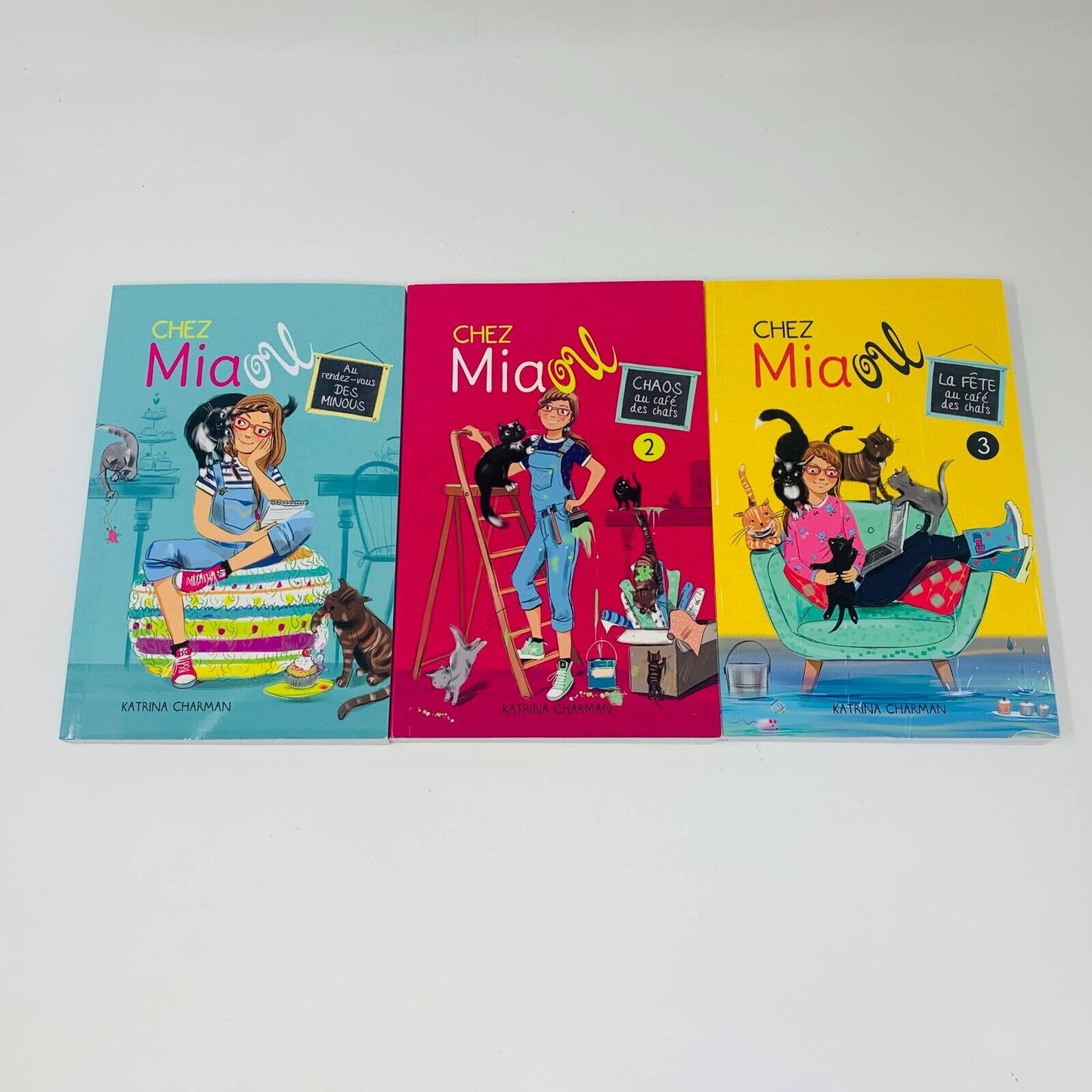 Chez Miaou #1-3 Katrina Charman Français Enfants Au Rendez-Vous des Minous Chats
