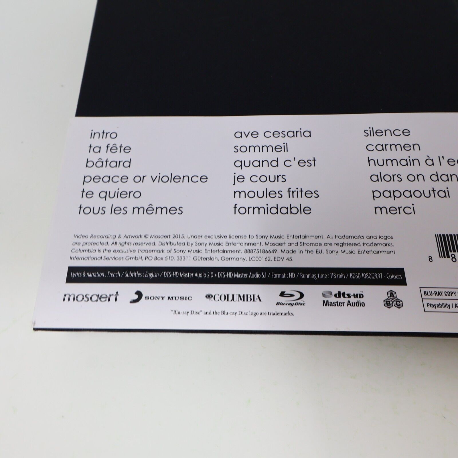 2015 Stromae Racine Carrée Live Blu-Ray Français French NTSC Testé Musique Art
