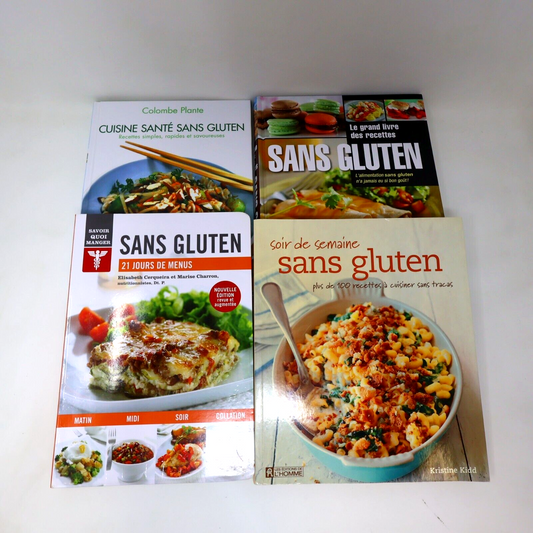 Sans Gluten Lot 4 Livres Cuisine Santé Soir de Semaine 21 Jours Menus Recettes